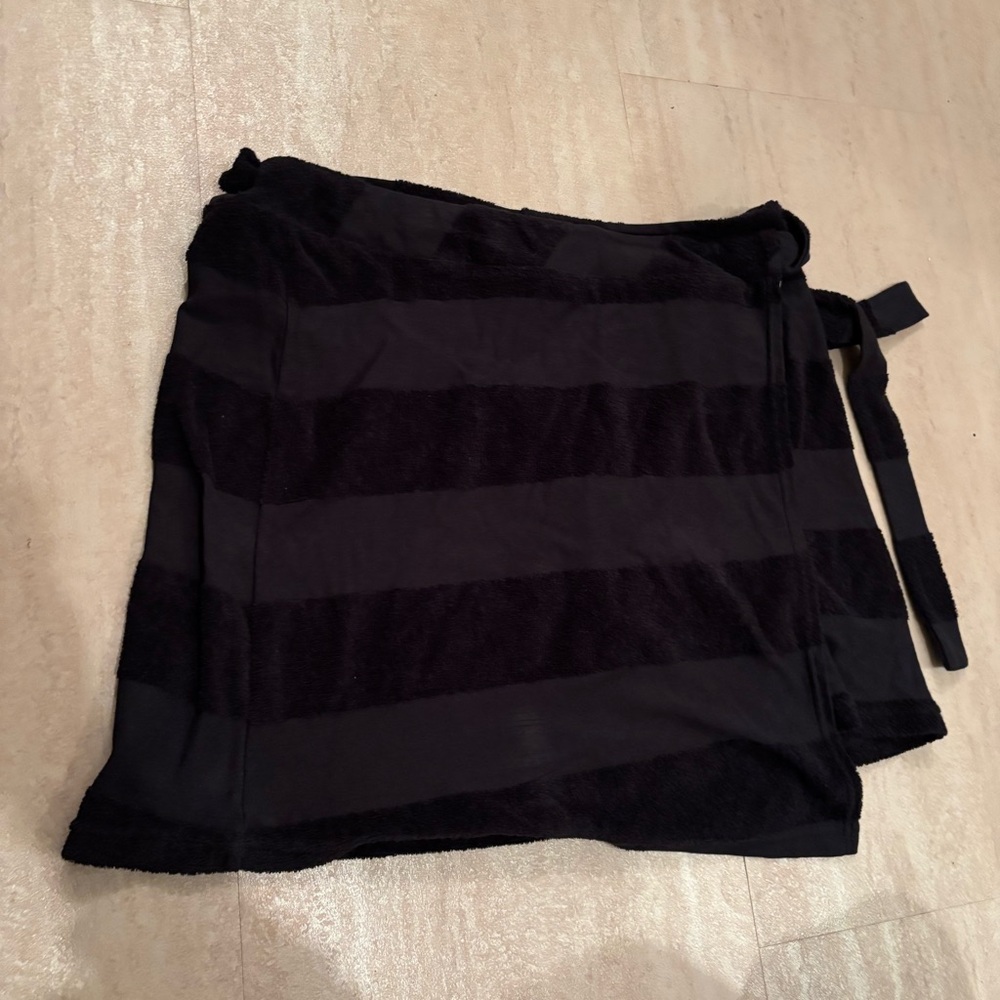 Black Striped Wrap Skirt